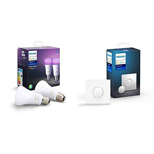 Philips Hue White and Color Ambiance - Paquete de 2 bombillas LED inteligentes E27