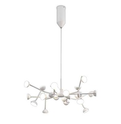 Mantra Iluminación. Modelo ADN BLANCO. Lámpara de techo colgante fabricado en aluminio y hierro acabado en color blanco