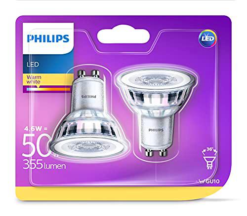 Philips 929001215231 - Pack de 2 Bombillas LED,luz blanca cálida