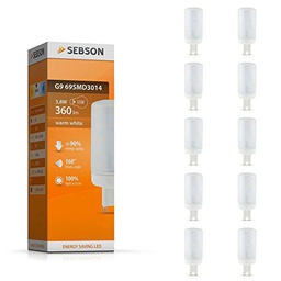 SEBSON - Bombilla g9 LED 4 W mate - cf. 40 W - 360 lúmenes - la bombilla G9 LED Blanco Cálido - Bombilla LED 160 º