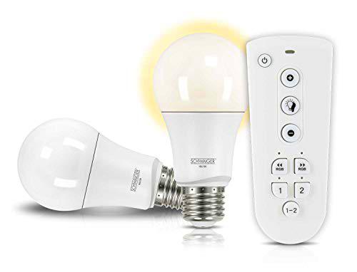 SCHWAIGER - ALSET100- Juego de bombillas LED (E27) como luz de salón regulable Smart Home